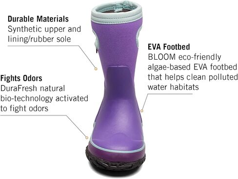 BOGS Grasp Kids Waterproof Rain Boots, Insulated Winter Snow Boots | Winter Boots, for Rain, Snow & Mud with Easy Pull-On Handles for Toddlers, Boys & Girls, All-Weather Protection in Saudi Arabia