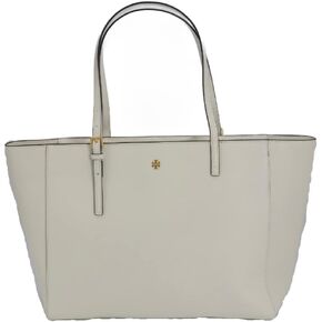 Tory Burch 134836 Emerson New Ivory White With Gold Hardware Women's Large Tote Bag in Kuwait