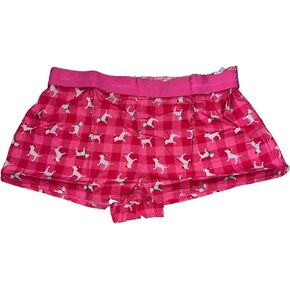 Victoria's Secret Pink Flannel Pajama Sleep Short Boxy Color Pink Logo Dog Size Large New in Saudi Arabia