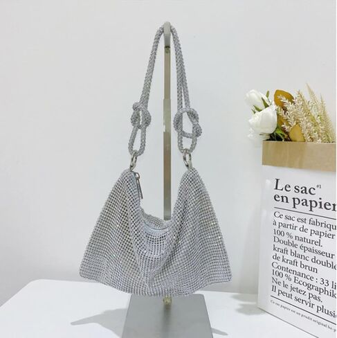 محافظ من حجر الراين للنساء مصنوعة يدويًا وحقيبة هوبو لامعة للحفلات المسائية وحفلات الزفاف الرسمية وحفلات الكوكتيل والحفلات الراقصة in Kuwait