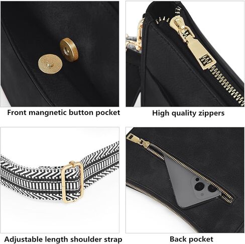 Cnoles Crossbody Bag Women Shoulder Handbags Fashion Vegan Leather Hobo Handbag Purses For Women with Guitar Strap in Saudi Arabia