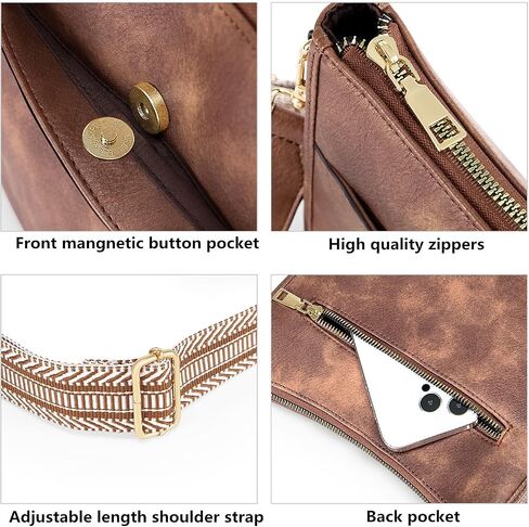 Cnoles Crossbody Bag Women Shoulder Handbags Fashion Vegan Leather Hobo Handbag Purses For Women with Guitar Strap in Saudi Arabia