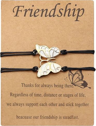 YOOESTORES82 Best Friends Friendship Bracelets Anklet,Long Distance BFF Bracelets,2 Best Friend Butterfly Bracelets for Women Girls,Promise Matching Anklet Birthday Gifts in Saudi Arabia