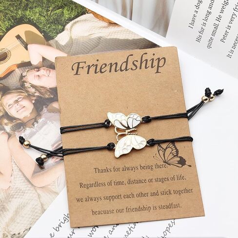 YOOESTORES82 Best Friends Friendship Bracelets Anklet,Long Distance BFF Bracelets,2 Best Friend Butterfly Bracelets for Women Girls,Promise Matching Anklet Birthday Gifts in Saudi Arabia