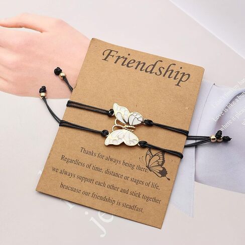 YOOESTORES82 Best Friends Friendship Bracelets Anklet,Long Distance BFF Bracelets,2 Best Friend Butterfly Bracelets for Women Girls,Promise Matching Anklet Birthday Gifts in Saudi Arabia