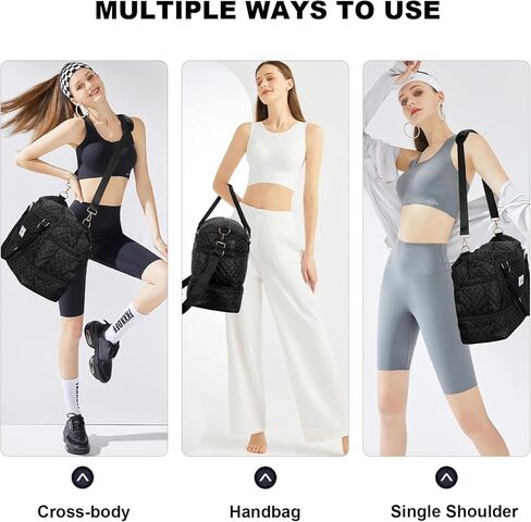 حقيبة سفر من Leathario للنساء والرجال، حقيبة رياضية من القماش الخشن، حقيبة كبيرة لصالة الألعاب الرياضية مع حجرة للأحذية وجيب مبلل، مجموعة من قطعتين in Kuwait