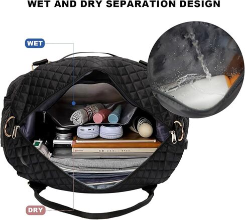 حقيبة سفر من Leathario للنساء والرجال، حقيبة رياضية من القماش الخشن، حقيبة كبيرة لصالة الألعاب الرياضية مع حجرة للأحذية وجيب مبلل، مجموعة من قطعتين in Kuwait