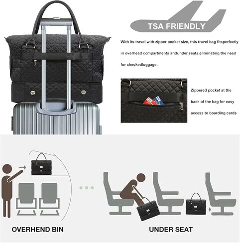 حقيبة سفر من Leathario للنساء والرجال، حقيبة رياضية من القماش الخشن، حقيبة كبيرة لصالة الألعاب الرياضية مع حجرة للأحذية وجيب مبلل، مجموعة من قطعتين in Kuwait