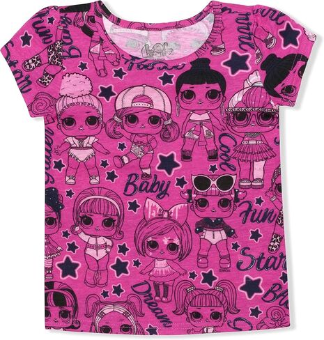 مجموعة تي شيرت MGA Entertainment LOL Surprise Girl مكونة من 3 تي شيرتات بأكمام قصيرة، حزمة بلوزة عصرية للأطفال الصغار in Kuwait
