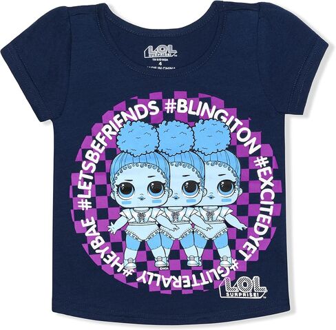 مجموعة تي شيرت MGA Entertainment LOL Surprise Girl مكونة من 3 تي شيرتات بأكمام قصيرة، حزمة بلوزة عصرية للأطفال الصغار in Kuwait