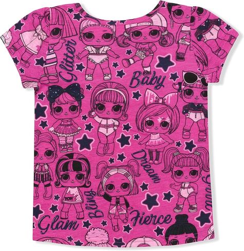 مجموعة تي شيرت MGA Entertainment LOL Surprise Girl مكونة من 3 تي شيرتات بأكمام قصيرة، حزمة بلوزة عصرية للأطفال الصغار in Kuwait