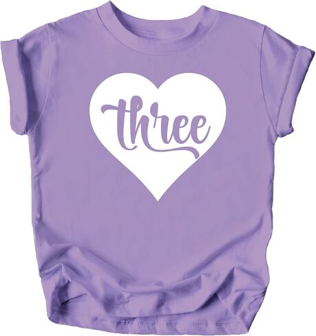 Olive Loves Apple Third Birthday Shirt for Girls Three in Heart 3rd Birthday Outfit for Toddler Girls in Saudi Arabia