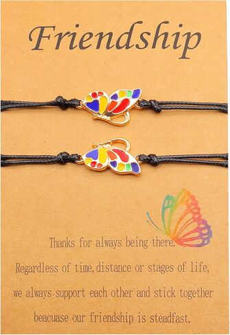 YOOESTORES82 Best Friends Friendship Bracelets Anklet,Long Distance BFF Bracelets,2 Best Friend Butterfly Bracelets for Women Girls,Promise Matching Anklet Birthday Gifts in Saudi Arabia