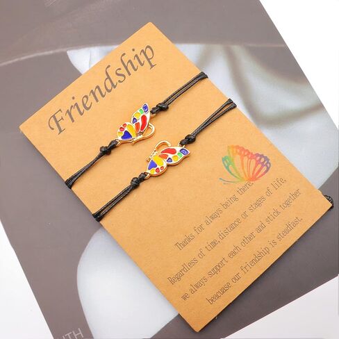YOOESTORES82 Best Friends Friendship Bracelets Anklet,Long Distance BFF Bracelets,2 Best Friend Butterfly Bracelets for Women Girls,Promise Matching Anklet Birthday Gifts in Saudi Arabia
