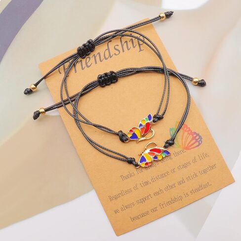 YOOESTORES82 Best Friends Friendship Bracelets Anklet,Long Distance BFF Bracelets,2 Best Friend Butterfly Bracelets for Women Girls,Promise Matching Anklet Birthday Gifts in Saudi Arabia