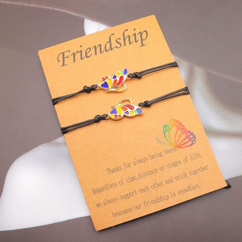 YOOESTORES82 Best Friends Friendship Bracelets Anklet,Long Distance BFF Bracelets,2 Best Friend Butterfly Bracelets for Women Girls,Promise Matching Anklet Birthday Gifts in Saudi Arabia