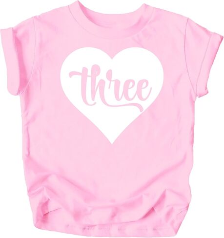 Olive Loves Apple Third Birthday Shirt for Girls Three in Heart 3rd Birthday Outfit for Toddler Girls in Saudi Arabia