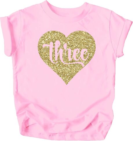 Olive Loves Apple Third Birthday Shirt for Girls Three in Heart 3rd Birthday Outfit for Toddler Girls in Saudi Arabia