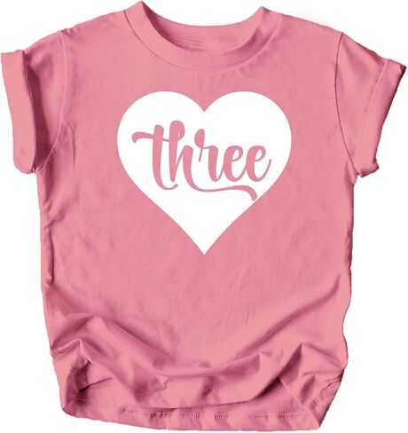 Olive Loves Apple Third Birthday Shirt for Girls Three in Heart 3rd Birthday Outfit for Toddler Girls in Saudi Arabia