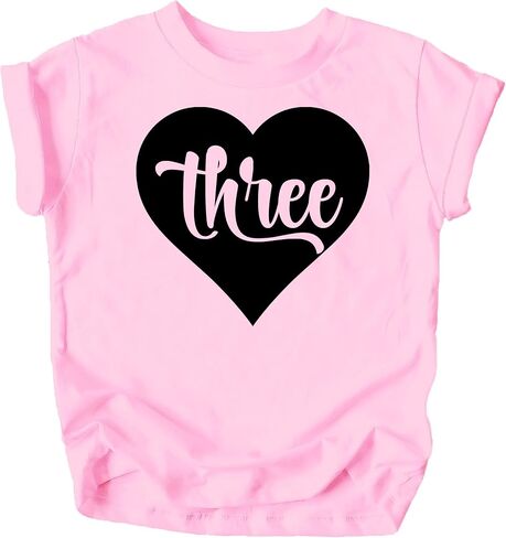 Olive Loves Apple Third Birthday Shirt for Girls Three in Heart 3rd Birthday Outfit for Toddler Girls in Saudi Arabia