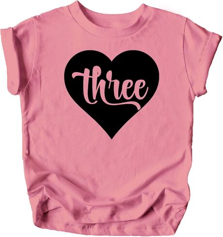 Olive Loves Apple Third Birthday Shirt for Girls Three in Heart 3rd Birthday Outfit for Toddler Girls in Saudi Arabia