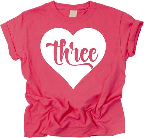 Olive Loves Apple Third Birthday Shirt for Girls Three in Heart 3rd Birthday Outfit for Toddler Girls in Saudi Arabia