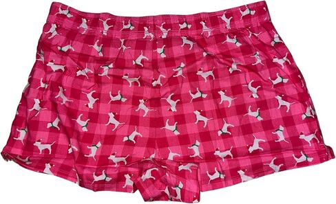 Victoria's Secret Pink Flannel Pajama Sleep Short Boxy Color Pink Logo Dog Size Large New in Saudi Arabia