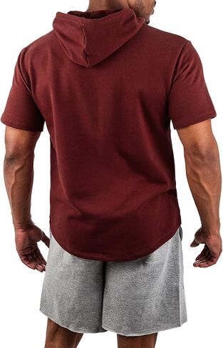 Ohoo Mens French Terry Hoodie Pullover Short Sleeve Lightweight Super Soft Hooded Sweatshirt in Saudi Arabia