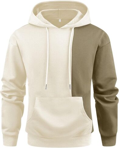 بلوفر رجالي من Aimeilgot مزود بغطاء للرأس وأكمام طويلة كاجوال مع جيب in Kuwait