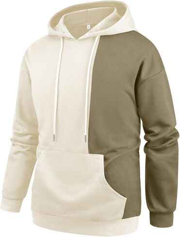 بلوفر رجالي من Aimeilgot مزود بغطاء للرأس وأكمام طويلة كاجوال مع جيب in Kuwait