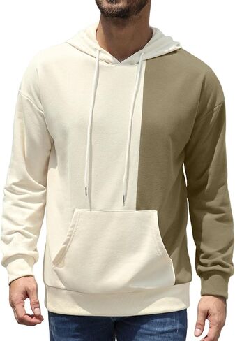 بلوفر رجالي من Aimeilgot مزود بغطاء للرأس وأكمام طويلة كاجوال مع جيب in Kuwait