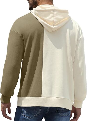 بلوفر رجالي من Aimeilgot مزود بغطاء للرأس وأكمام طويلة كاجوال مع جيب in Kuwait