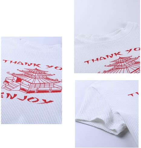SAFRISIOR Women Sexy Thank You Enjoy Printed Tower Graphic Skinny Slim Streetwear Sleeveless Crop Tank Top in Saudi Arabia