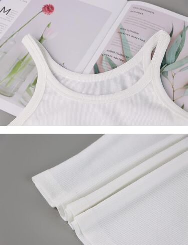 MISSACTIVER Women’s Basic Rib Knit Crop Tank Top Casual Solid Scoop Neck Sleeveless Crop Top Camisole in Saudi Arabia