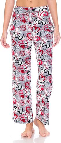 بنطلون بيجامة نسائي عصري من Leggings Depot مع جيوب وجزء سفلي للنوم - مطبوعات شعبية in Kuwait