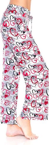 بنطلون بيجامة نسائي عصري من Leggings Depot مع جيوب وجزء سفلي للنوم - مطبوعات شعبية in Kuwait