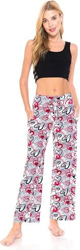 بنطلون بيجامة نسائي عصري من Leggings Depot مع جيوب وجزء سفلي للنوم - مطبوعات شعبية in Kuwait