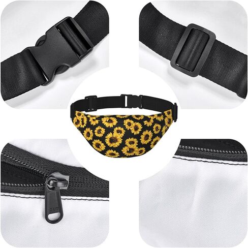 Mushroom Large Crossbody Fanny Pack Belt Bag With 3 Zipper Pockets, Gifts For Sports Festival Workout Traveling Running Casual Hands Free Waist Pack Wallets Phone Bag in Saudi Arabia