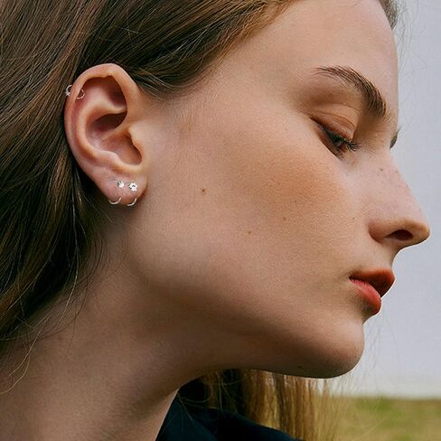 CASSIECA 15 زوجًا من الأقراط نصف الأطواق المصنوعة من الفولاذ المقاوم للصدأ أقراط هوجي هوب الصغيرة المخلب، الكرة، البار، النجمة، القمر، القلب، الفراشة، النقطة، تشيكوسلوفاكيا نصف الأطواق أقراط ثقب الغضروف أقراط صغيرة هوب in Kuwait