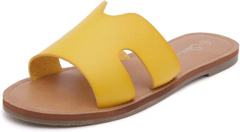 Shoe Land Womens SL-Ember Flat Sandals Slip on Slides Open Toe One Band Comfort Walking Sandal in Saudi Arabia