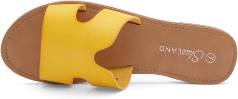 Shoe Land Womens SL-Ember Flat Sandals Slip on Slides Open Toe One Band Comfort Walking Sandal in Saudi Arabia