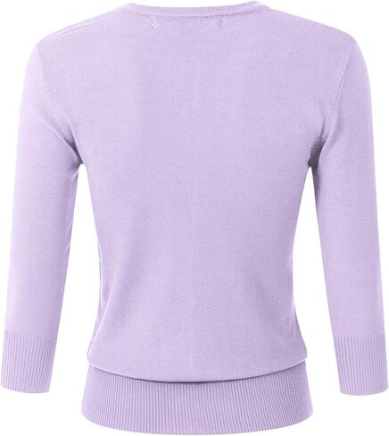 JSCEND Women's 3/4 Sleeve Crew Neck Button Down Stretch Knit Cardigan Sweater (S-3XL) in Saudi Arabia