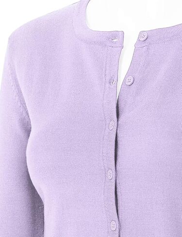JSCEND Women's 3/4 Sleeve Crew Neck Button Down Stretch Knit Cardigan Sweater (S-3XL) in Saudi Arabia