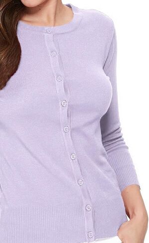 JSCEND Women's 3/4 Sleeve Crew Neck Button Down Stretch Knit Cardigan Sweater (S-3XL) in Saudi Arabia