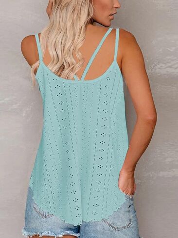 JAWINT Womens Tank Tops Summer Sleeveless V Neck Embroidery Casual Cute Flowy Loose Fit Shirts in Saudi Arabia