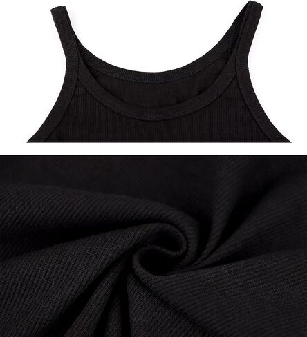 MISSACTIVER Women’s Basic Rib Knit Crop Tank Top Casual Solid Scoop Neck Sleeveless Crop Top Camisole in Saudi Arabia