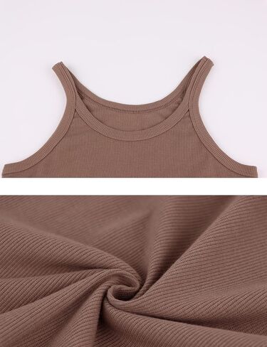 MISSACTIVER Women’s Basic Rib Knit Crop Tank Top Casual Solid Scoop Neck Sleeveless Crop Top Camisole in Saudi Arabia