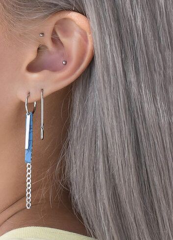 Safety pin earring 316L Surgical steel cartilage earrings for men women in Saudi Arabia