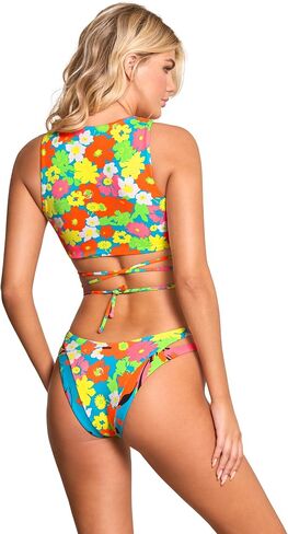 Maaji womens Maaji 90s Floral Chic High Neck Bikini Top Bikini Top in Saudi Arabia