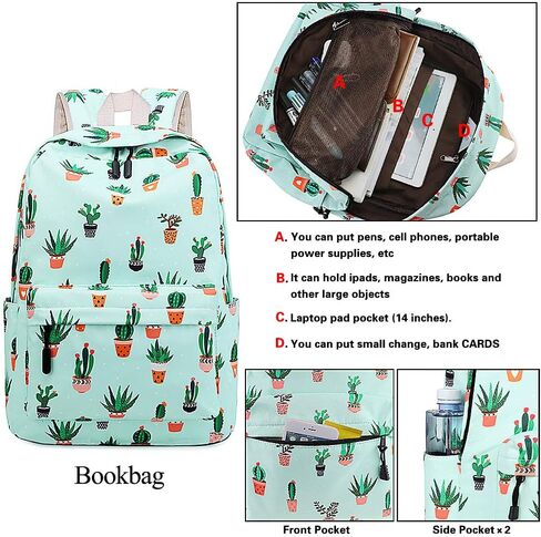 School Backpack for Teen Girls, Bookbag with Lunch Box and Pencil Case in Saudi Arabia